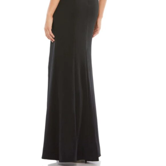 MAC DUGGAL 26372 ONE SHOULDER RUFFLE EVENING BLACK GOWN sz 8 - Picture 6 of 6